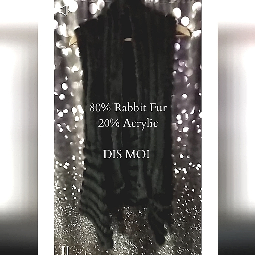DIS MOI Real Rabbit Fur Long Vest NWOT